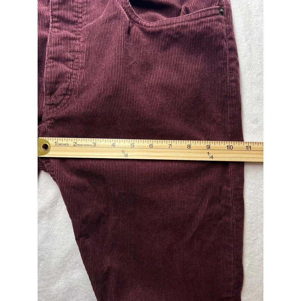 Lacoste Corduroy Jeans Mens 33x34 Slim Fit Button Fly Griotte Cherry Red